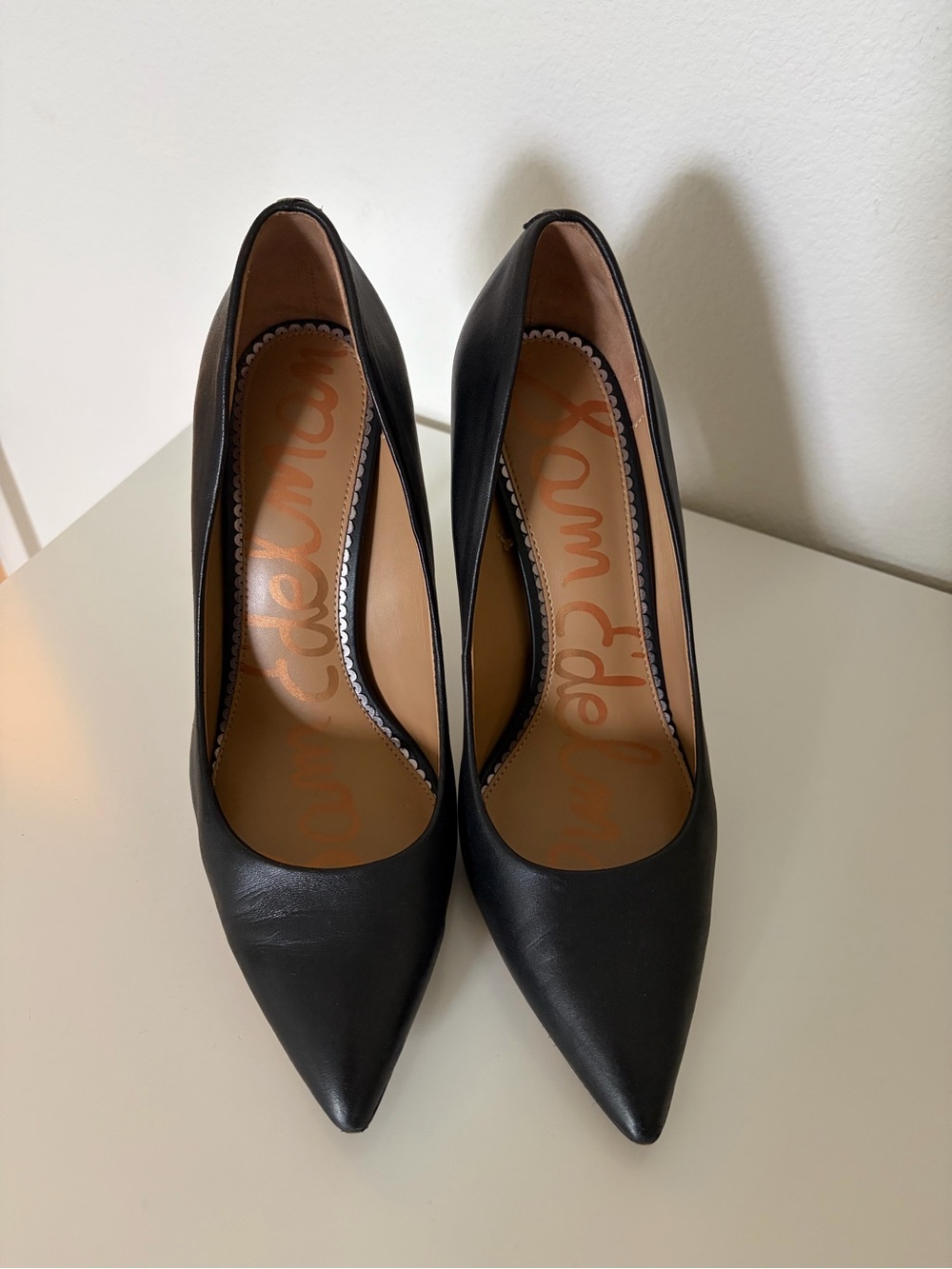 Sam Edelman Black Leather Pointed-Toe Stiletto pump - Picture 2 of 6